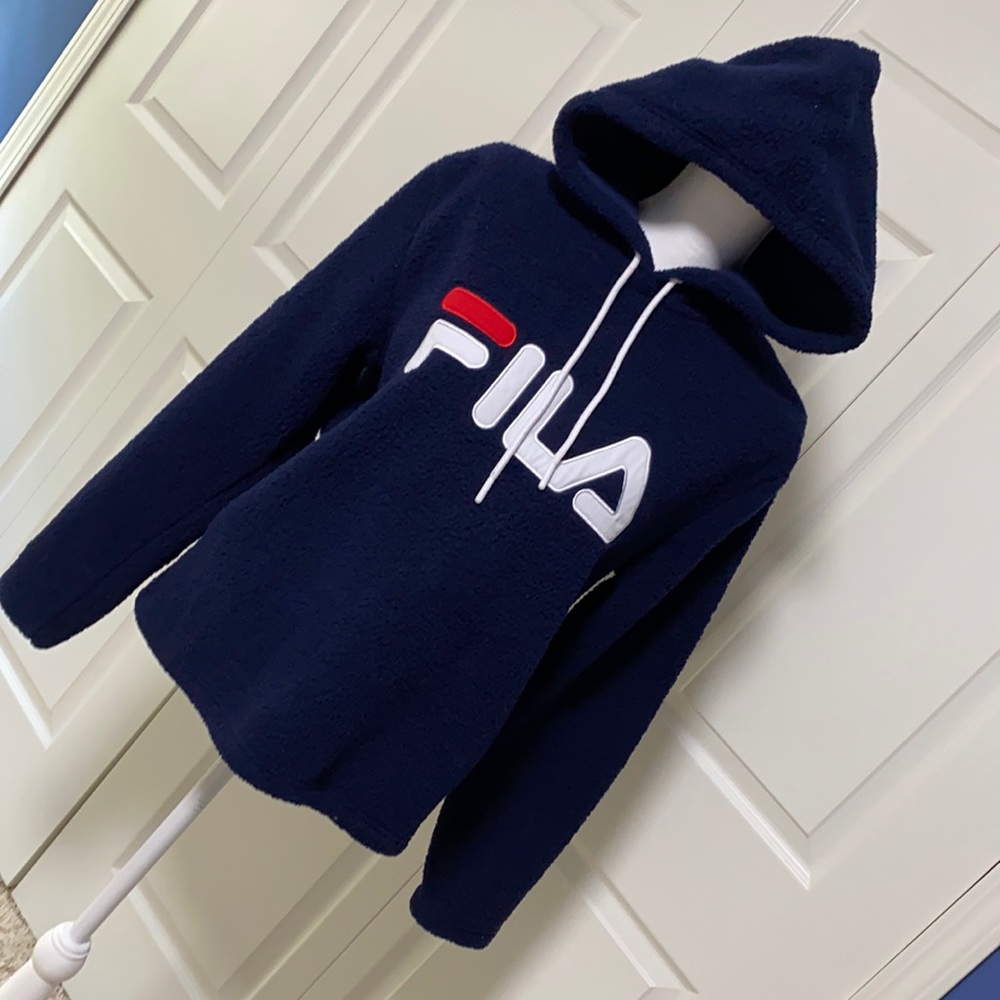 Fila Ultra Cozy Navy Fleece Hoodie Medium